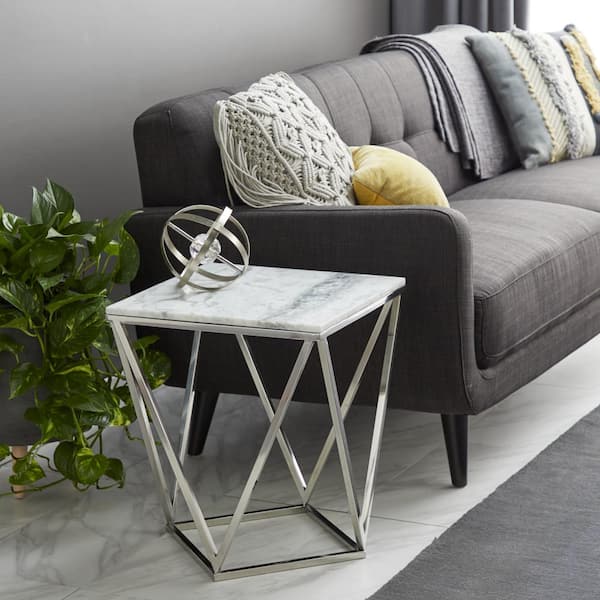 Silver square deals side table