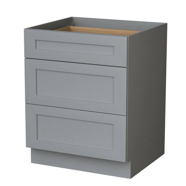 15 in. W x 21 in. D x 34.5 in. H Assembled Plywood Drawer Base Bathroom Cabinet in Grey Pain.ted with Soft Close
