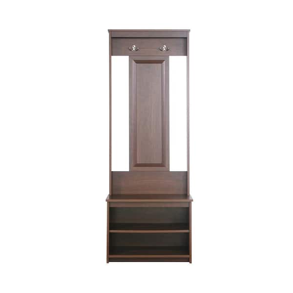 SAINT BIRCH Lambert Rosewood Grain Hall Tree with Shoe Bench