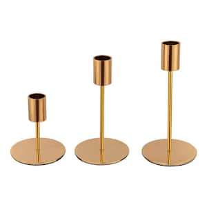 Modern Gold Iron Candle Holders (Set 3) Different Heights Birthday Table Home Decor (Set of 24)