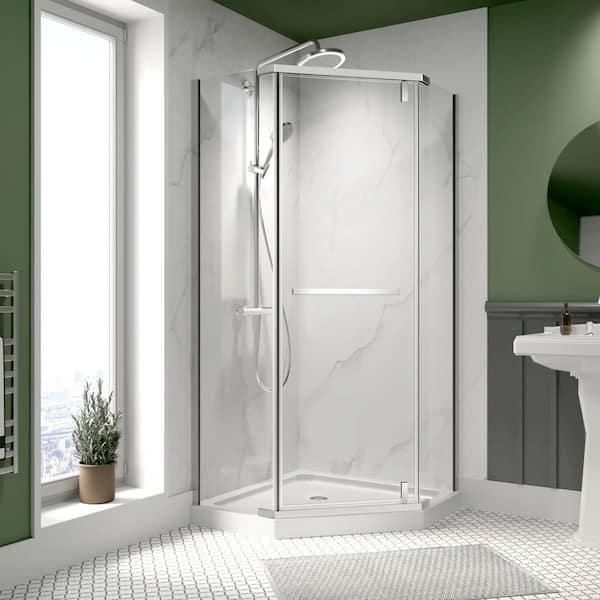 A♡ ACE DECOR Corner Shower Enclosure 36 x 72 in. Frameless Neo-Angle