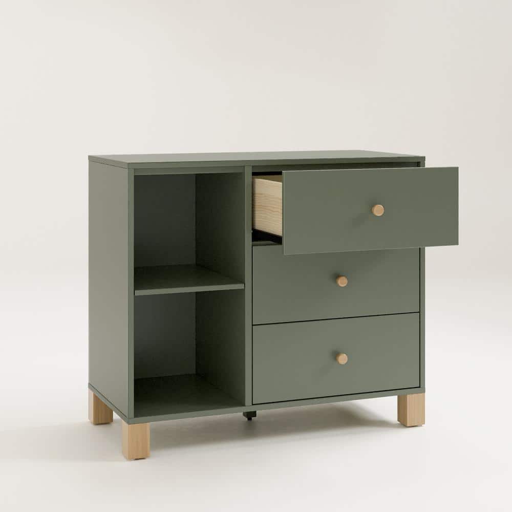Olive and Driftwood Modern Nursery Combo Dresser