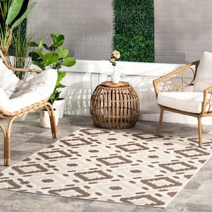 Labyrinth Transitional Beige 4 ft. x 6 ft. Indoor/Outdoor Area Rug