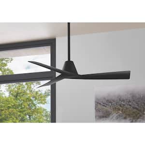 Easton 52 in. Indoor/Outdoor Matte Black with Matte Black Blades Ceiling Fan with Remote Included