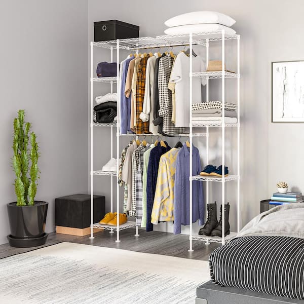 Seville Classics White Expandable Wire Closet Organizer