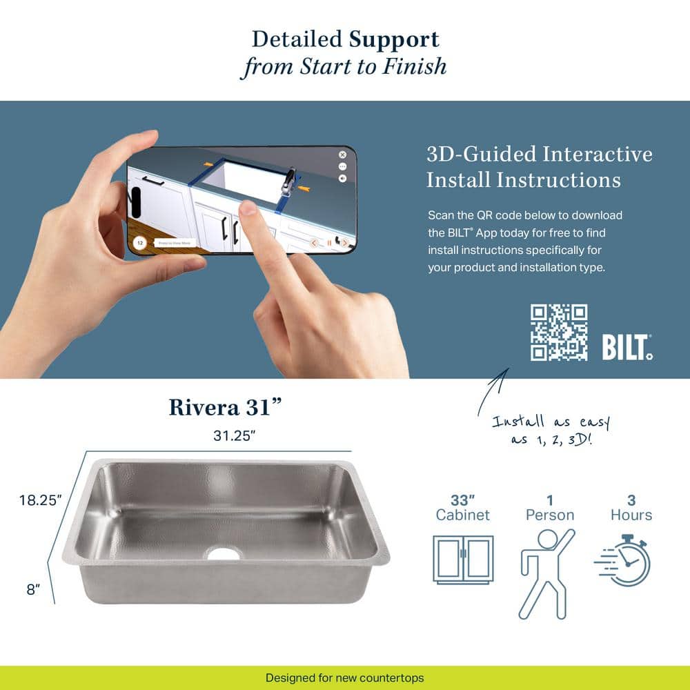 Taylor Hammered Stainless Steel Single Bowl Undermount Sink