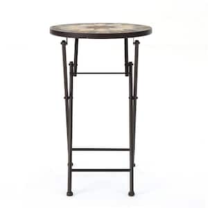 Canaan Round Stone Outdoor Patio Side Table
