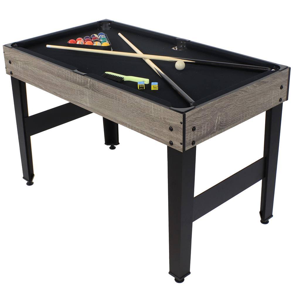 Classic Wood Stain 10-in-1 Multi-Game Table with Foosball and Billiards