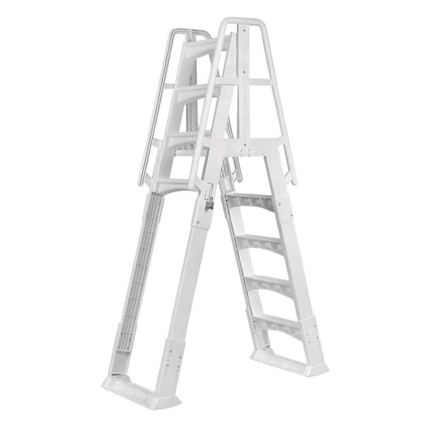 Vinyl Works NE9880 Premium A-Frame Above Ground Pool Ladder - White