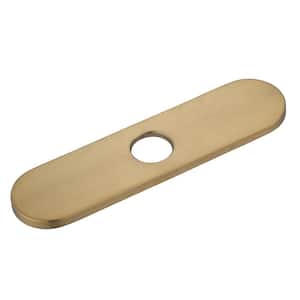 10 in. x 2.56 in. x 0.37 in. Stainless Steel Kitchen Sink Faucet Hole Cover Deck Plate Escutcheon in Gold