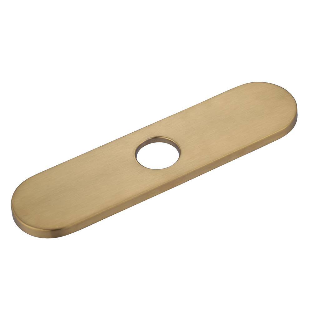 10 in. x 2.56 in. x 0.37 in. Stainless Steel Kitchen Sink Faucet Hole Cover Deck Plate Escutcheon in Gold price history on PriceWatchPro