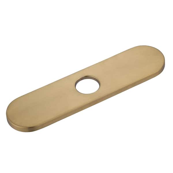 IVIGA 10 in. x 2.56 in. x 0.37 in. Stainless Steel Kitchen Sink Faucet Hole Cover Deck Plate Escutcheon in Gold