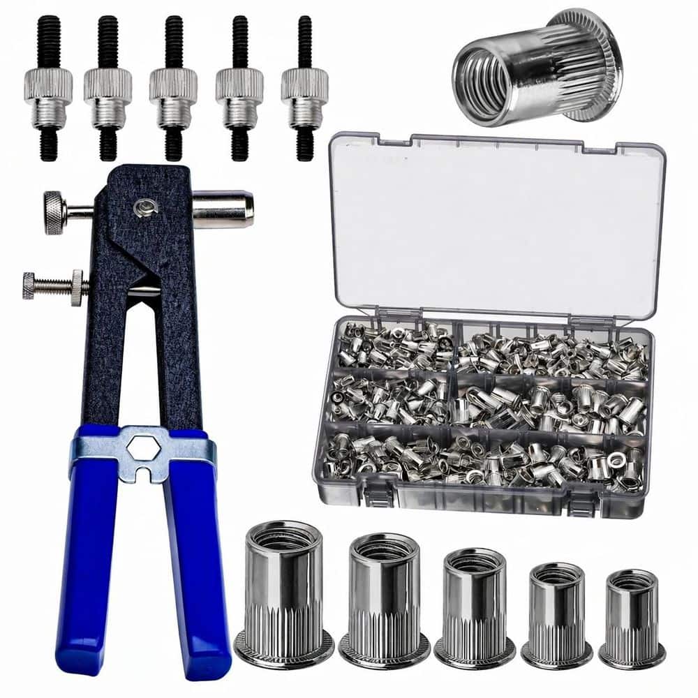 SenQWFa 420-Pieces Imperial Carbon Steel Rivet Nut Tool Kit with 5