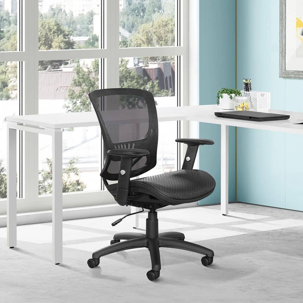 Executive Swivel Office Chair with Mesh Back in Black