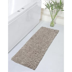 Bell Flower Collection 100% Cotton Tufted Bath Rugs, 21 in. x54 in. Runner, Linen