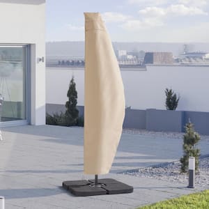 Fit for Cantilever Umbrella 9 ft. to 11 ft. Waterproof Outdoor Parasol Offset Umbrella Cover in Khaki