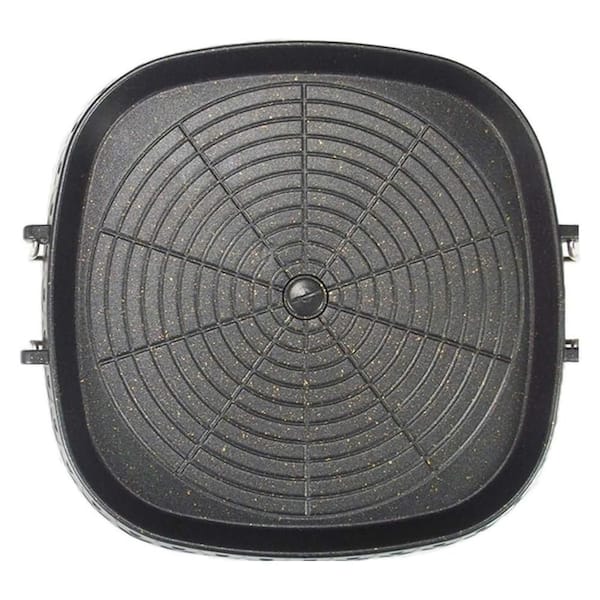 Square Korean Grill Pan Maifan Nonstick Smokeless Aluminium Indoor Outdoor Barbecue Stovetop Plate 12.5in