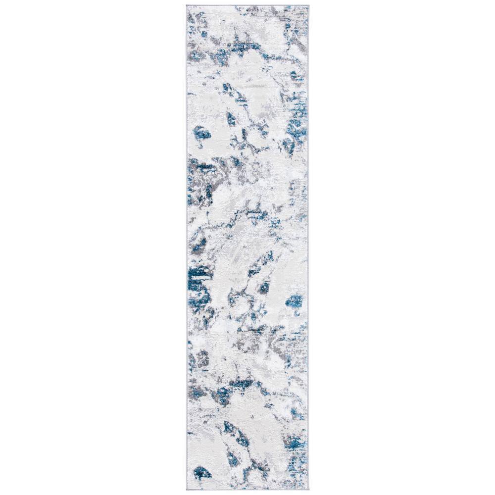 Amelia Gray/Blue 2 ft. x 8 ft. Abstract Distressed Runner Rug price history on PriceWatchPro