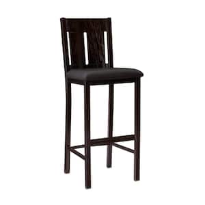 Cleo 45.5 in. H Black High back wood frame Bar Stool with Faux leather seat