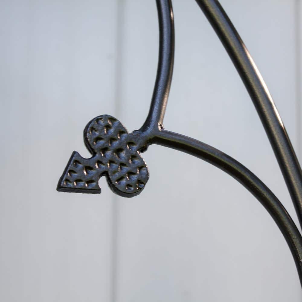 Graphite Wrought Iron Gothic Trellis with Cathedral Arches
