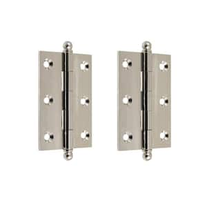 3 in. x 2 in. Bright Nickel Solid Extruded Brass Loose Pin Mortise Cabinet Hinge (1-Pair)