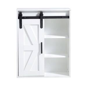 21.70 in. W x 7.90 in. D x 27.60 in. H White Bathroom Wall Cabinet with adjustable door