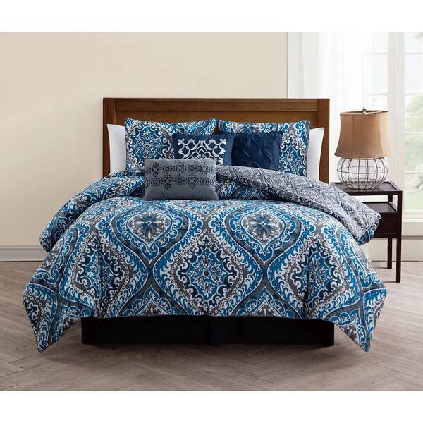 Avondale Manor Callais 7-Piece Blue Queen Comforter Set