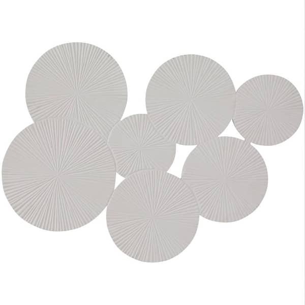 Novogratz 53 in. x  39 in. Wood White Carved Pinwheel Plate Wall Decor
