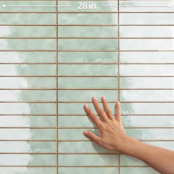 メロディ Merola Tile Hudson Studio Soho Brick Mint 1-7/8 in. x 9-3/4 in