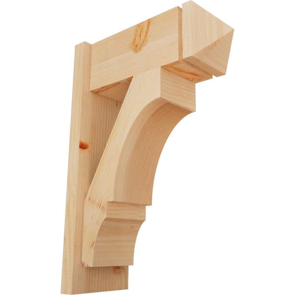 Ekena Millwork 8 in. x 26 in. x 18 in. Douglas Fir Balboa Arts and Crafts Smooth Outlooker