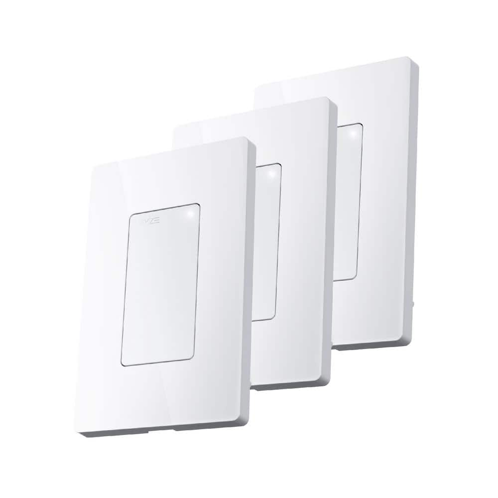 Wyze Switch 3-Pack  2.4 GHz Wifi Smart Light Switch  Single-Pole  Works with Alexa  Google Assistant