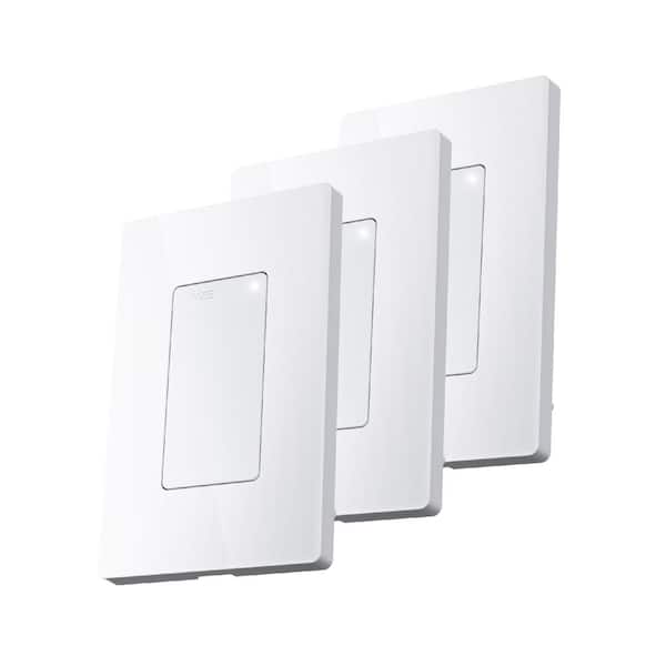Wyze Smart 15 Amp Programmable Touch and Push Button Light Switch in White (3-Pack)