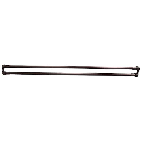60 in. Brass Straight Double Shower Rod in Oil Rubbed Bronze