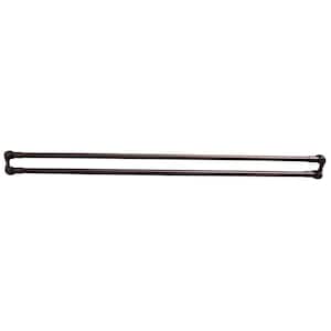 66 in. Brass Straight Double Shower Rod in Oil Rubbed Bronze