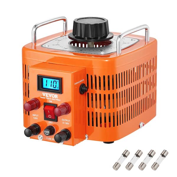 3000VA Auto Variable Voltage Transformer 23 Amp AC Voltage Regulator LCD Display 4 Extra Fuses Thermal Control Switch