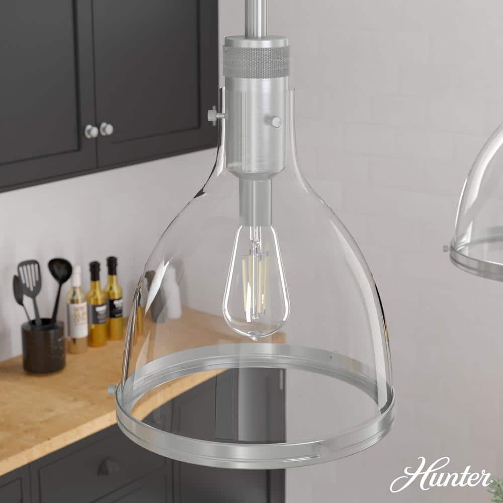 Van Nuys 1 Light Brushed Nickel Island Pendant Light With Clear Glass Shade Dining Room Light price history on PriceWatchPro