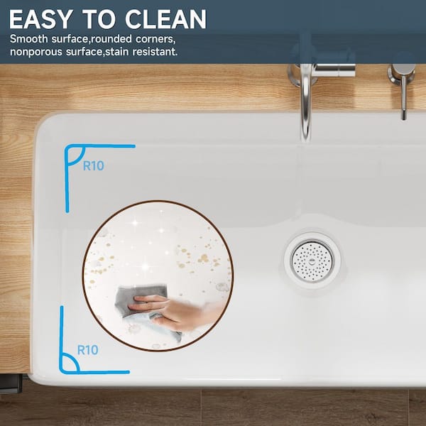 Kuomih Farmhouse Series 36 in. Apron Front Kitchen Sink Single