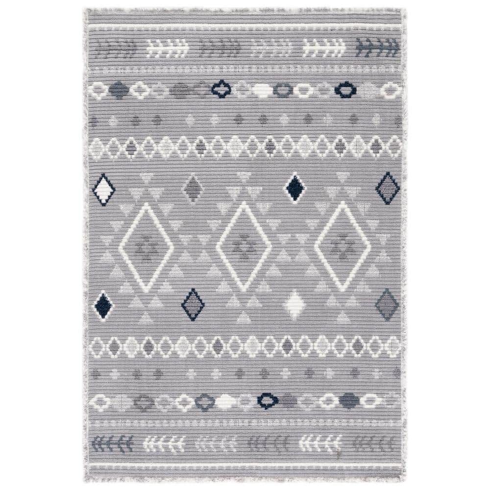 Marrakesh Gray and Light Gray 8' x 10' Wool Area Rug