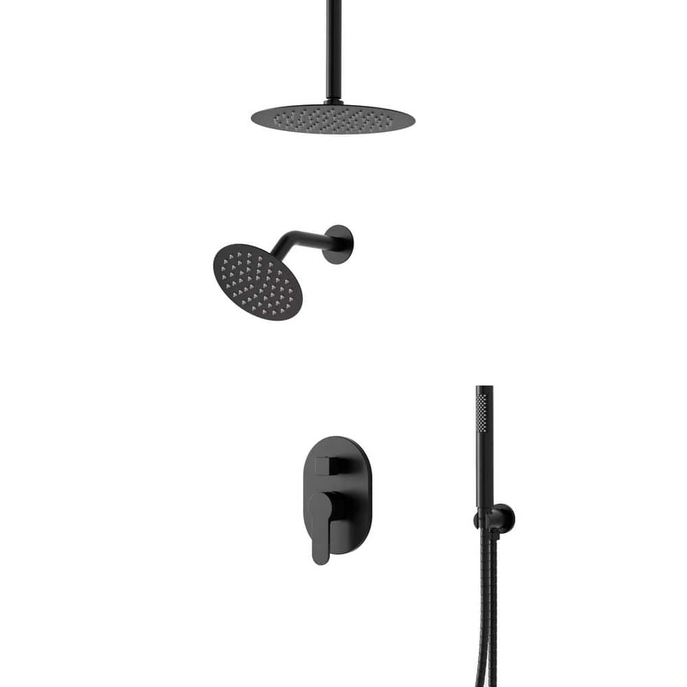 CRANACH Crozet 3-Spray 10 in. Ceiling Mount Dual Fixed and