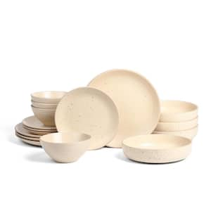 Lauren 16-Piece Beige Stoneware Full Set (Service for 4)