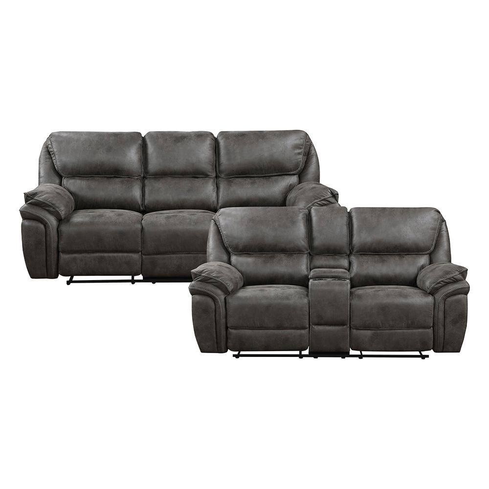 Arlo 90 in. W Pillow Top Arm Microfiber Rectangle 2-Piece Manual Reclining 