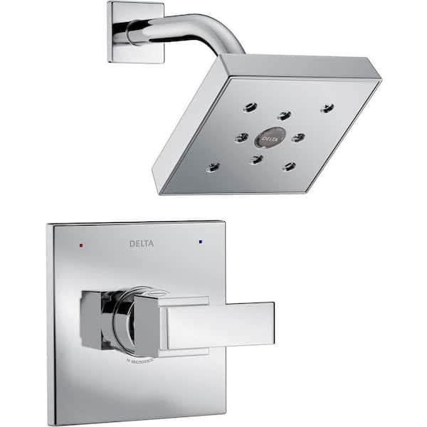 Delta Ara 1-Handle Shower Faucet Trim Kit in Chrome Featuring H2Okinetic (Valve Not Included)