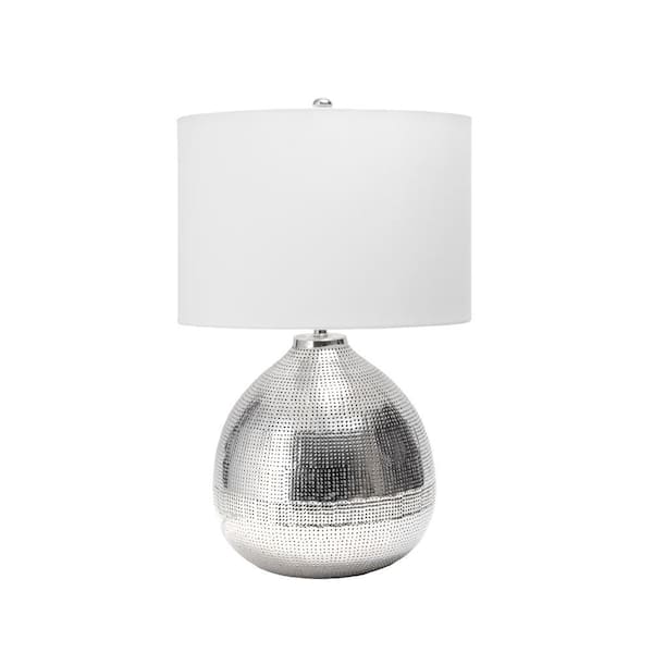 nuLOOM Islip 24 in. Nickel Traditional Table Lamp, Dimmable
