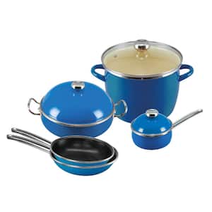 8-Piece Blue Enamel on Steel Cookware Set