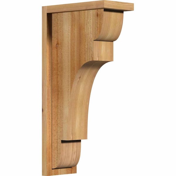 Ekena Millwork 6 in. x 12 in. x 24 in. Western Red Cedar New Brighton Rough Sawn Corbel with Backplate