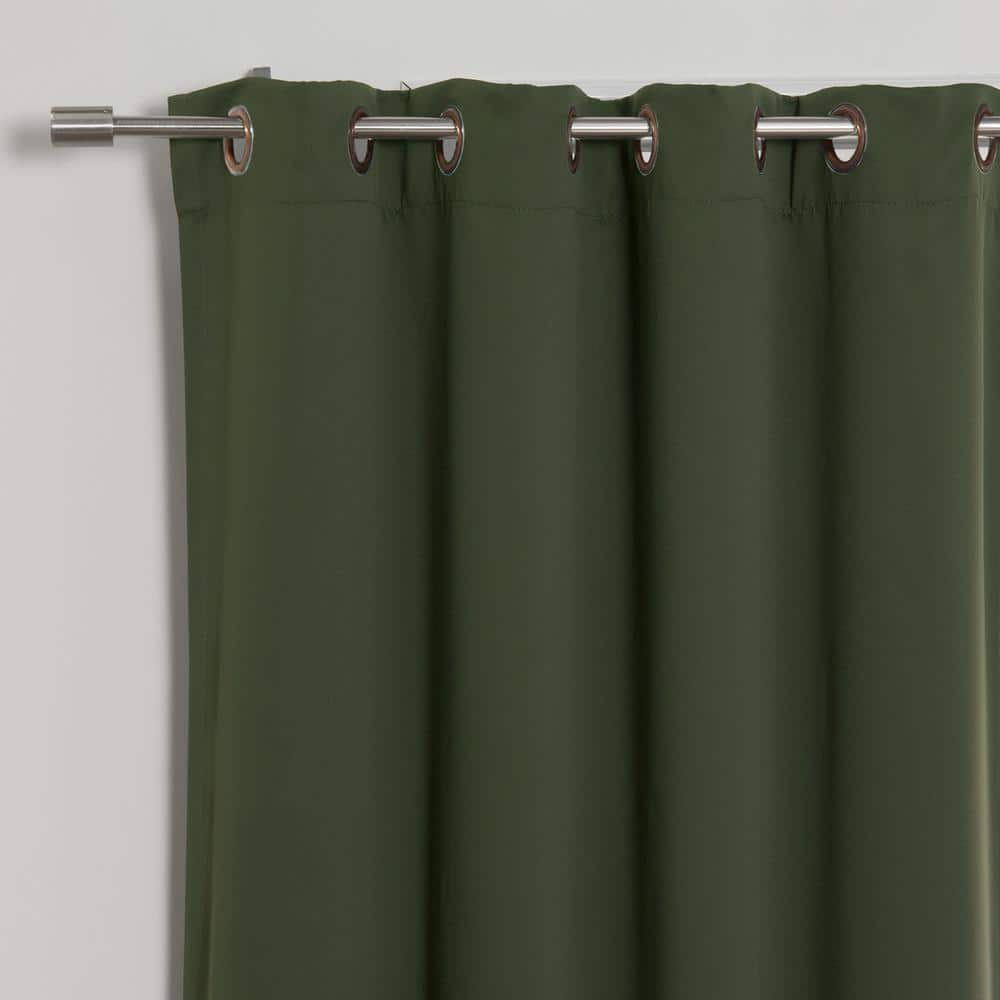 Moss Green 96" Blackout Polyester Grommet Curtains