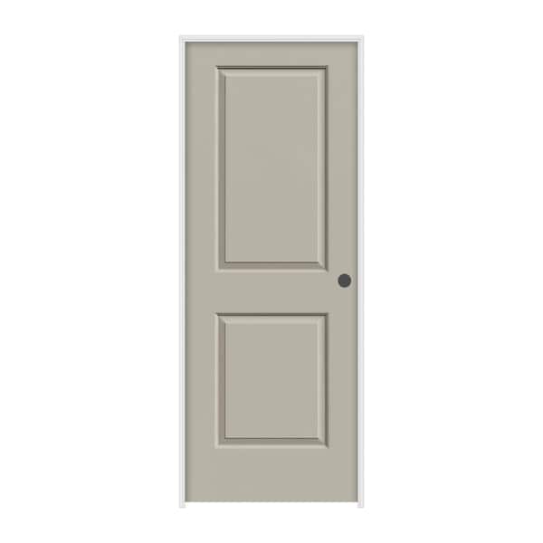 JELD-WEN 28 in. x 80 in. Cambridge Desert Sand Left-Hand Smooth Solid Core Molded Composite MDF Single Prehung Interior Door