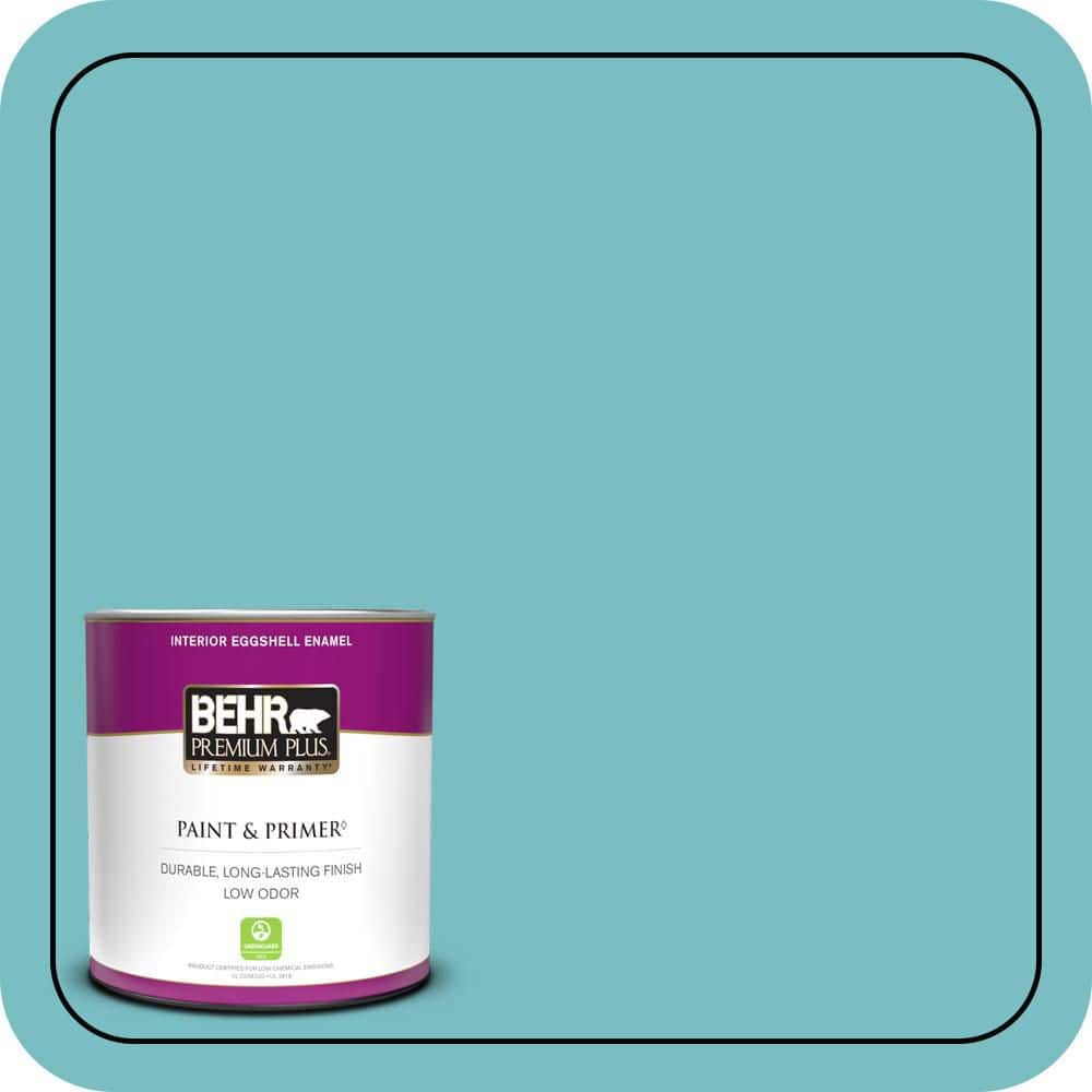 1 qt. #M460-4 Pure Turquoise Eggshell Enamel Low Odor Interior Paint & Primer price history on PriceWatchPro