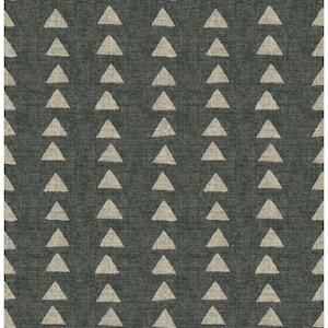 Nomadic Triangle Ebony Vinyl Peel and Stick Wallpaper Roll (Covers 30.75 sq. ft.)