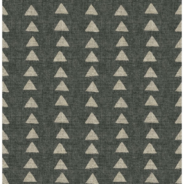SURFACE STYLE Nomadic Triangle Ebony Vinyl Peel and Stick Wallpaper Roll (Covers 30.75 sq. ft.)